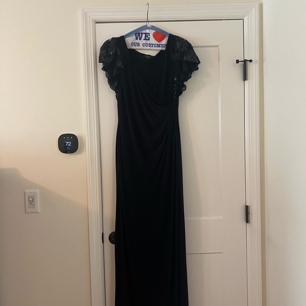 LAUREN RALPH LAUREN
Embellished Flutter-Sleeve Gown